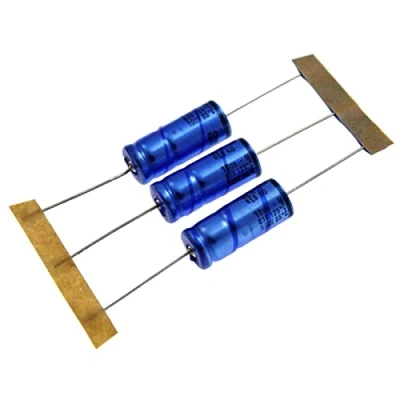 Abbildung von 10x Elko Kondensator axial 100µF 63V Elektrolytkondensator bis zu 125C 100uF Electrolytic Capacitor from Vishay