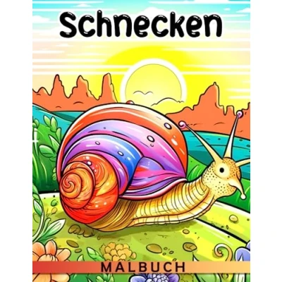 Abbildung von Schnecken Malbuch: Über 40 hochwertige Ausmalbilder mit niedlichen Tieren und lustigen Charakteren für Kinder Entspannung.