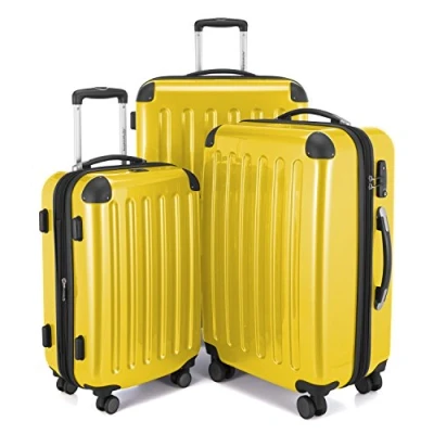 Abbildung von HAUPTSTADTKOFFER Alex 3er Kofferset, TSA, Trolley Set, Rollkoffer, Reisekoffer, (S, M &amp; L), Gelb