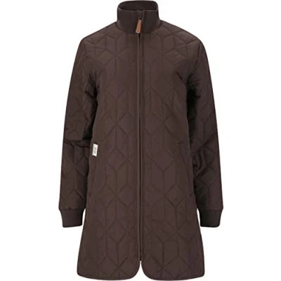 Abbildung von Weather Report Damen Steppjacke Nokka W Long Quilted Jacket I atmungsaktiver Steppmantel Lange Jacke mit hohen Kragen 5129 Java 36