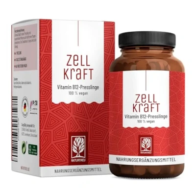 Abbildung von NATURTREU® Zellkraft Vitamin B12 hochdosiert 500 µg Methylcobalamin &amp; Adenosylcobalamin 270 Presslinge für 9 Monate vegan ohne Zusatzstoffe Komplex