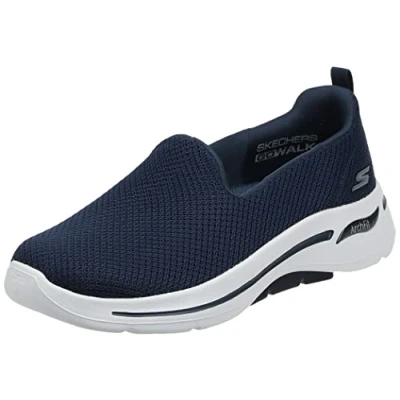 Abbildung von Skechers Damen Go Walk Arch Fit Grateful Sneakers, Marineblau/Weiß, 38 EU Weit