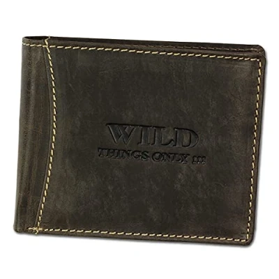 Abbildung von Bag Street Herren Geldbörse Portemonnaie Geldbeutel Rustikal Rindleder Leder 5453, Braun, 12,5 cm x 9,5