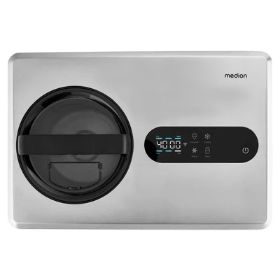 Abbildung von MEDION smarte Eismaschine mit Kompressor (selbstkühlend, 2 Liter, App Steuerung inkl. Eis Rezepte, Joghurt, Eiscreme, Sorbet, LED Display, Edelstahl, MD12170)