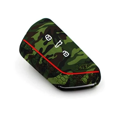 Abbildung von Schlüssel Hülle VF für 3 Tasten Auto Silikon Cover Schlüsselhülle Etui Schutzhülle (Camouflage)