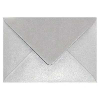 Abbildung von Netuno 25 Umschläge Perlmutt Silber DIN B6 125x 175 mm 120g Aster Metallic Silver silberne Briefumschläge schick edel Briefkuverts schön für Einladungs Karten Hochzeit Geburtstag Weihnachten