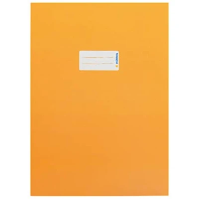 Abbildung von HERMA 19747 Heftumschläge A4 Karton Orange, 10 Stück, Hefthüllen mit Beschriftungsfeld aus stabilem &amp; extra starkem Papier, Heftschoner Set für Schulhefte, farbig
