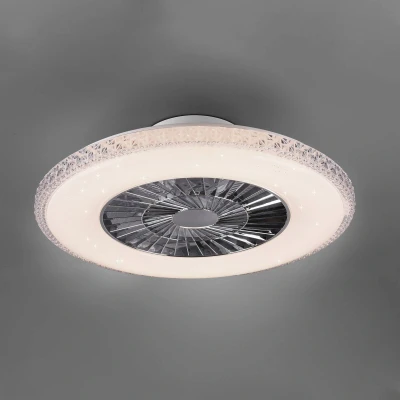 Abbildung von TRIO Leuchten LED Deckenleuchte »Harstad«, mit Ventilator, Fernbedienung, integrierter Dimmer und Nachtlicht. Leuchte Ventilator getrennt schaltbar