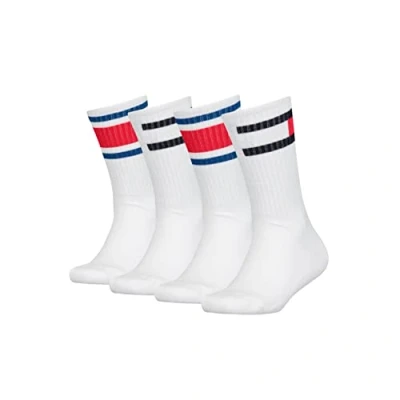 Abbildung von Tommy Hilfiger KIDS FLAG 4 PACK Unisex Socken für Kinder, Größe: 35 38, White