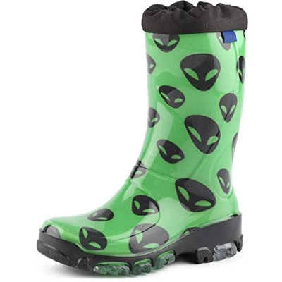Abbildung von Ladeheid Gummistiefel Kinder Bequeme und wasserdichte Regenschuhe für Jungen Mädchen LARB015 (Grün Geist, 27 28 EU)