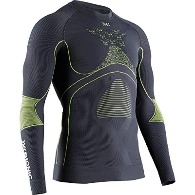 Abbildung von X Bionic Herren Energy Accumulator 4.0 Round Neck Long Sleeves Men T Shirt, G099 Charcoal/Yellow, L EU