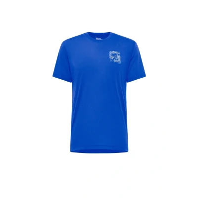 Abbildung von Jack Wolfskin Vonnan Graphic Sport Tshirt, Herren, Größe: Large, Explore vibrant blue