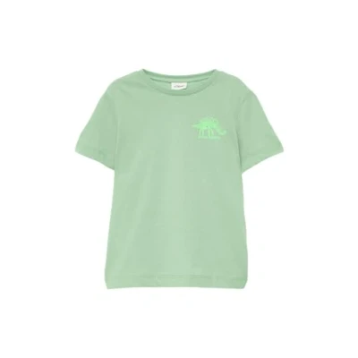 Abbildung von T Shirt mit kleinem Brustprint hellgrün 92/98