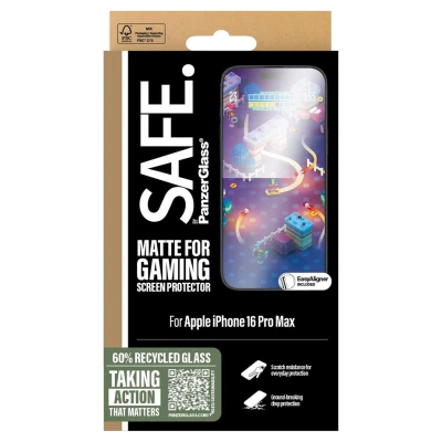 Abbildung von Apple iPhone 16 Pro Max Panzerglas PanzerGlass SAFE Gaming Screenprotector Ultra Wide Fit Screen Protector mit