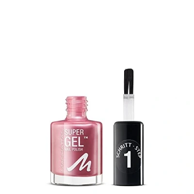 Abbildung von Manhattan Super Gel Nagellack Maniküre Effekt ganz ohne UV Licht Roséfarbener Nail Polish mit bis zu 14 Tagen Halt Farbe Pretty Rose 285 1 x 12ml