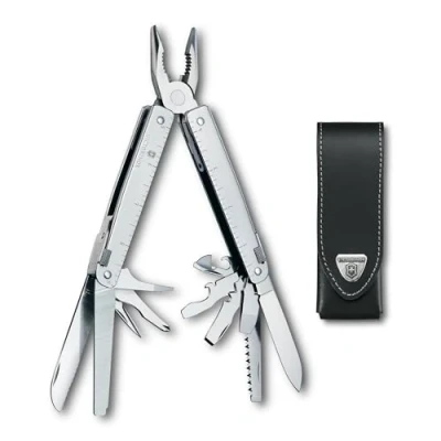 Abbildung von Victorinox, Multifunktionstool, SwissTool, Taschen Werkzeug, Funktionen, Kombi Spitzzange, Feststellklinge