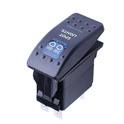 Abbildung von Mintice 12V KFZ Blau LED Licht Beleuchtet Wippenschalter Kippschalter Auto Armaturenbrett Schalter Light