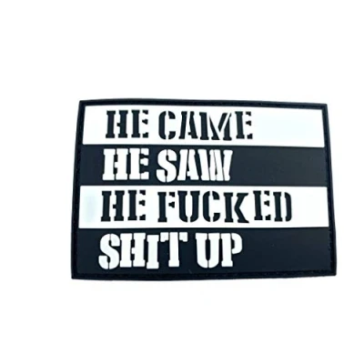 Abbildung von He Came, Saw, F**KED S**t PVC Airsoft Paintball Klett Moral Flicken Patch