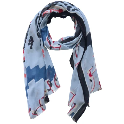 Abbildung von CECIL Damen B572712 Bedruckter Schal, Fresh Light Blue, A