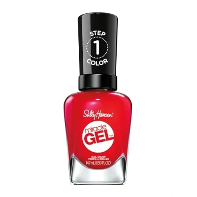 Abbildung von Sally Hansen Miracle Gel Nagellack ohne künstliches UV Licht Red Eye, Neon Rot, mit intensiv glänzendem Finish, Nr. 470, (1 x 14,7 ml)