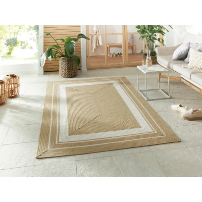 Abbildung von NORTHRUGS Teppich »Trenzado«, rechteckig, 10 mm Höhe, In &amp; Outdoor, Handmade Look, Läufer, Wetterfest, Balkon, Wohnzimmer