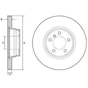 Abbildung von DELPHI BG4458C Bremsscheibe 330 24 5 Belüftet beschichtet hochgekohlt ohne Radlager, ABS Sensorring BMW: 3 Saloon, Touring, 4 Gran Coupe