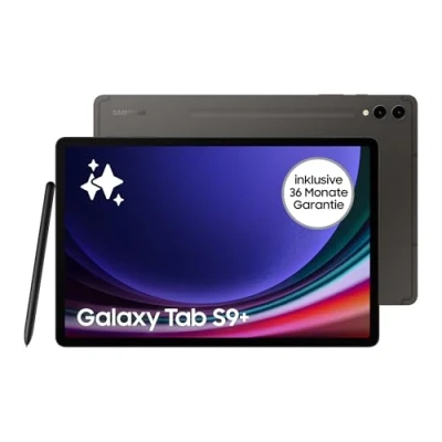 Abbildung von Samsung Galaxy Tab S9+ AI Android Tablet, 5G, 512 GB / 12 RAM, MicroSD Kartenslot, Inkl. S Pen, Simlockfrei ohne Vertrag, Graphit, 36 Monate Herstellergarantie [Exklusiv bei Amazon]