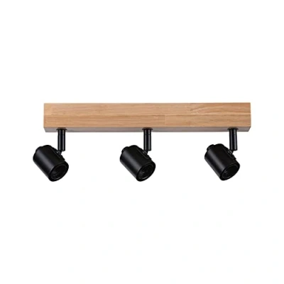 Abbildung von Paulmann 66772 Strahler Arvid 3 flammig max. 3x20 Watt Deckenleuchte Schwarz/Holz Spot Metall E27
