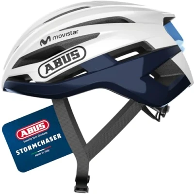 Abbildung von ABUS Unisex Fahrradhelm, Weiß/Blau (Movistar 2020), S (51 55 cm)