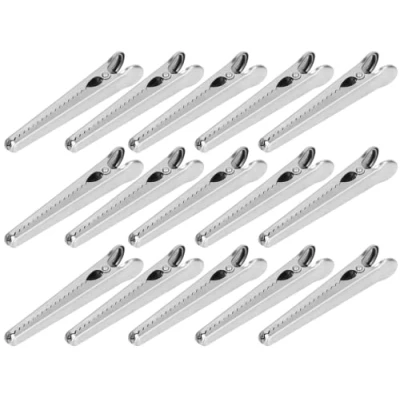 Abbildung von Kellegour 15 Stück Edelstahl Clips,Metall Clips,Lebensmittel Beutel Clip,Verschlussclips,Edelstahl Verschlussklammern,Lebensmittelbeutel Versiegelungsclip,Multifunktions Küchenwerkzeug Clip