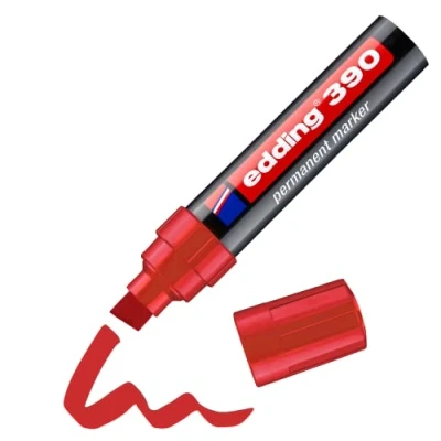 Abbildung von Edding 4 390002 Permanentmarker 390, nachfüllbar, circa 12 mm, rot