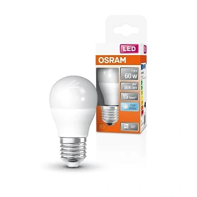 Abbildung von OSRAM LED Star Classic P60 Lampe für E27 Sockel, Tropfenform, matte Optik, 806 Lumen, kaltweiß (4000K), Ersatz herkömmliche 60W Glühbirnen, nicht dimmbar, 1er Pack