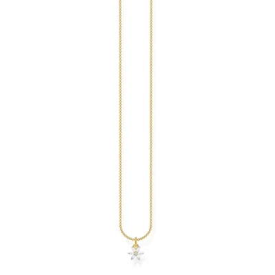 Abbildung von THOMAS SABO Damen Kette Gold Blume weiße Steine 925 Sterlingsilber KE2103 414 14 L45V