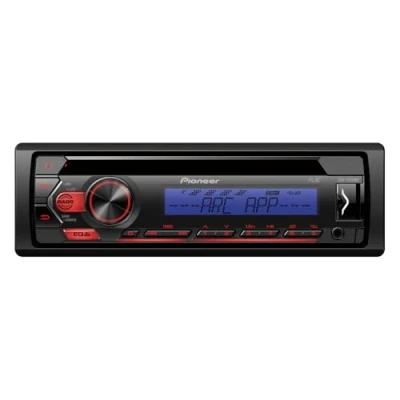 Abbildung von Pioneer DEH S120UBB 1DIN RDS Autoradio mit roter Tastenbeleuchtung Display blau Android Unterstützung 5 Band Equalizer CD MP3 USB AUX Eingang ARC App