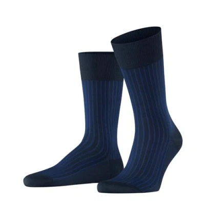 Abbildung von FALKE Herren Socken Oxford Stripe M SO Baumwolle gemustert 1 Paar, Blau (Space Blue 6116), 45 46