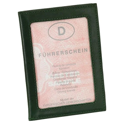 Abbildung von Leder Ausweisetui Ausweishülle Kreditkartenetui Ausweismappe Kartenetui KFZ Mappe Etui Farbe Grün
