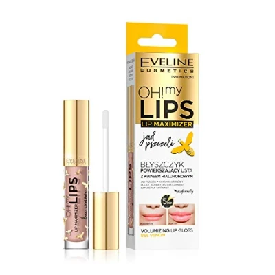 Abbildung von Eveline Cosmetics Oh! My Lips Lipgloss Dickere Lippen mit Hyaluronsäure und Bienengift 4,5 ml Lip Plumper für Mehr Volumen Vollere Lippenpflege Seidenglanz