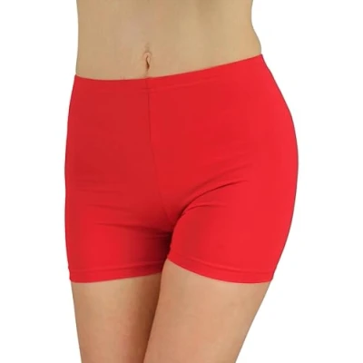 Abbildung von Alkato Damen Sport Shorts mit Hohem Bund Hotpants Radlerhose, Farbe: Klassisch/Rot, Größe: 38