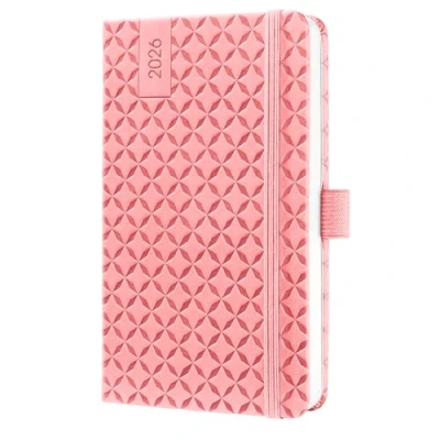 Abbildung von SIGEL J6110 Wochenkalender 2026 A6, rose, Hardcover, Gummiband, Stiftschlaufe, Einstecktasche, 174 Seiten, vegan, aus nachhaltigem Papier, Terminplaner Kalenderbuch Jolie