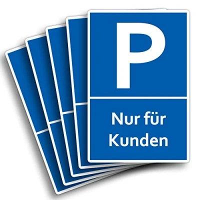Abbildung von 5 Stück Nur für Kunden Parkplatzschild 20 x 30 cm aus stabiler PVC Hartschaumplatte 3mm Schild Gäste mit UV Schutz von STROBO