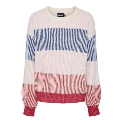 Abbildung von Pieces Pcnolo O NECK Strickpullover, Damen, Größe: XL, Cloud dancer