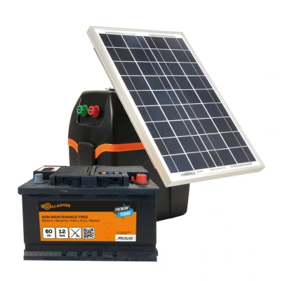 Abbildung von Gallagher Weidezaun Solarset S220 mit Solarmodul und Akku