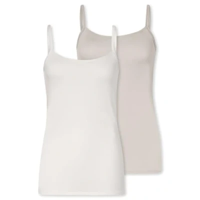Abbildung von Schiesser 2ER PACK Essentials Spaghetti Unterhemd/shirt, Damen, Größe: 42, Offwhite grau