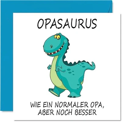 Abbildung von Stuff4 Lustige Geburtstagskarten für Opa Opasaurus Witzige Happy Birthday Karte von Enkel Enkelin, Geburtstagsgeschenke, 145 mm x große Vatertags Grußkarten