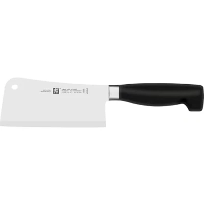 Abbildung von ZWILLING Vier Sterne Hackmesser, Klingenlänge 15 cm, Rostfreier Spezialstahl, Ergonomischer Kunststoff Griff, Schwarz [Made in Germany]