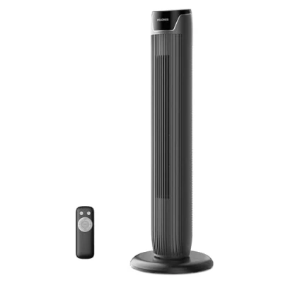 Abbildung von Pelonis Turmventilator mit Fernbedienung 5 Geschwindigkeitsstufen &amp; 4 Modi (AI/Nacht/Naturwind) 9H Timer, LED Display Speicherfunktion Energiesparender Ventilator für Büro Schlafzimmer