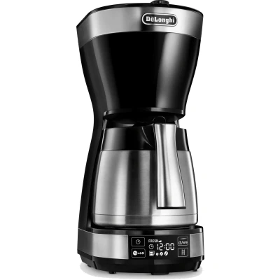 Abbildung von De&#039;Longhi Kaffeemaschine ICM16731, Filterkaffeemaschine mit LCD Display für bis zu 10 Tassen, 1,25 l, 1200 W, Silber/Schwarz