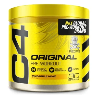 Abbildung von C4 Original Pre Workout Pulver, Ananas Kopf, 30 Portionen Zuckerfreies Energiegetränkepulver mit 150mg Koffein, 1500mg Kreatin Monohydrat, 1600mg Beta Alanin