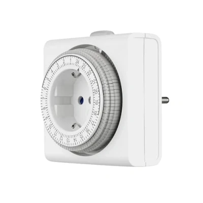 Abbildung von REV Zeitschaltuhr Steckdose 24h Format, 96 Zeiten a 15min mechanischer Timer Steckdose, 230VAC, max. 16A/3680W, weiß