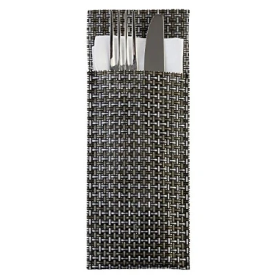 Abbildung von APS 60551 Servietten und Bestecktasche, 6er Set, 24 x 9 cm, silbergrau, PVC